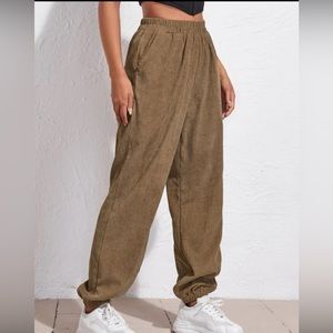 Corduroy brown baggy pants #trendy#shien#fashion
